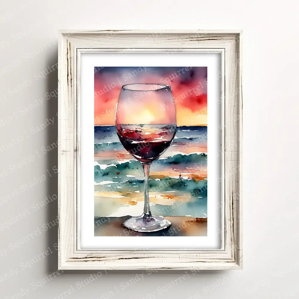 Wholesale Prints - 5X7 Vino Sunset Print Art