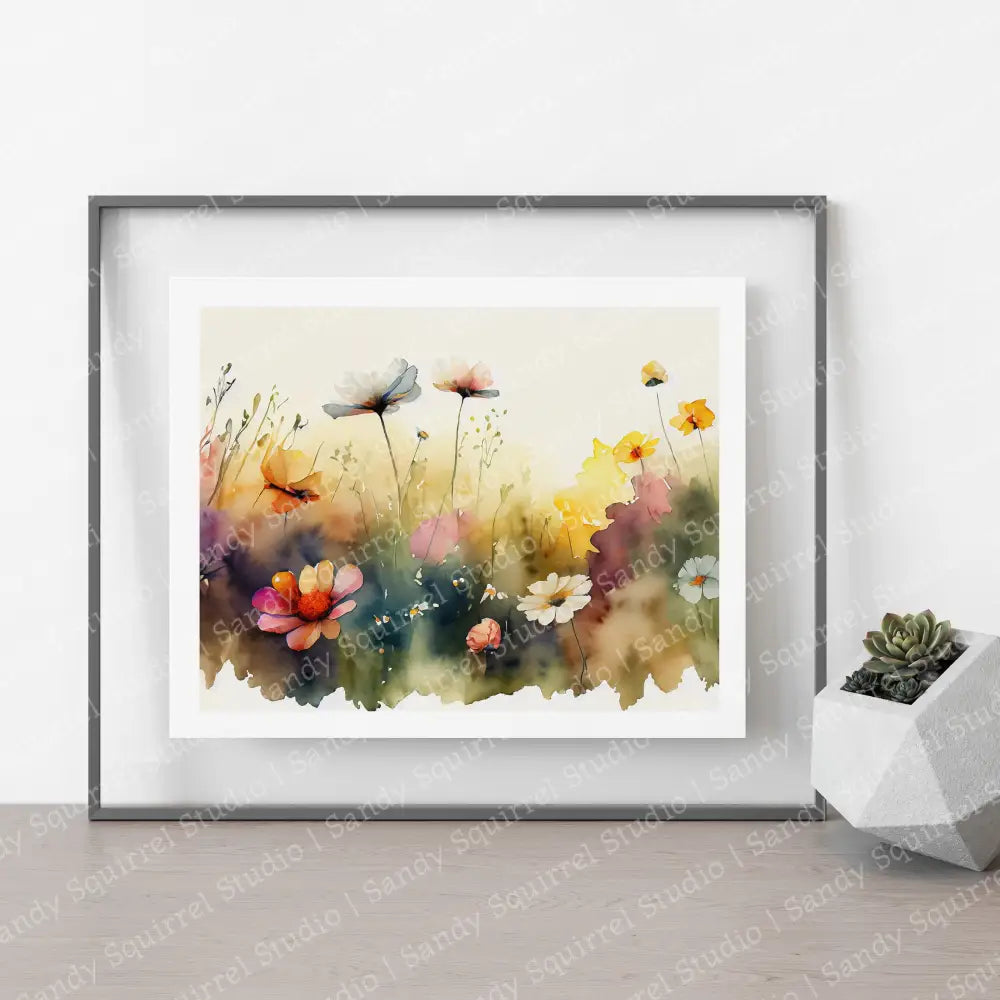 ’Wildflower Meadow’ Original Floral Art Print Home Decor Wall Watercolor - Style With Subtlecolors