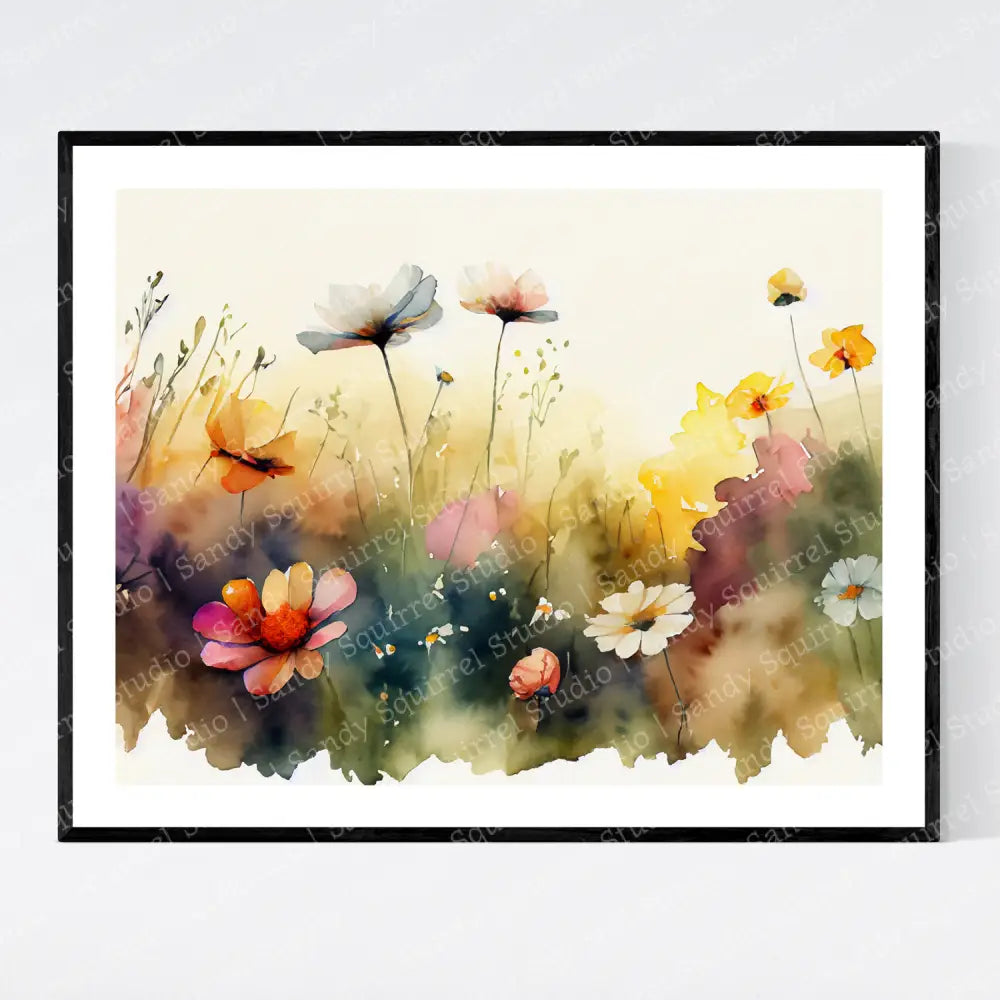 ’Wildflower Meadow’ Original Floral Art Print Home Decor Wall Watercolor - Style With Subtlecolors