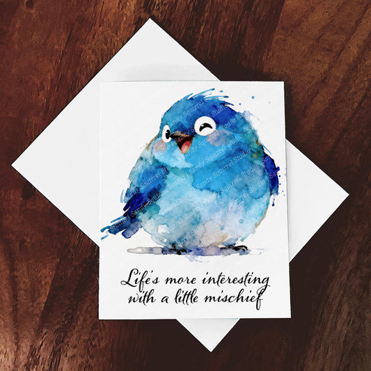 Wink Watercolor-Style Bird Art