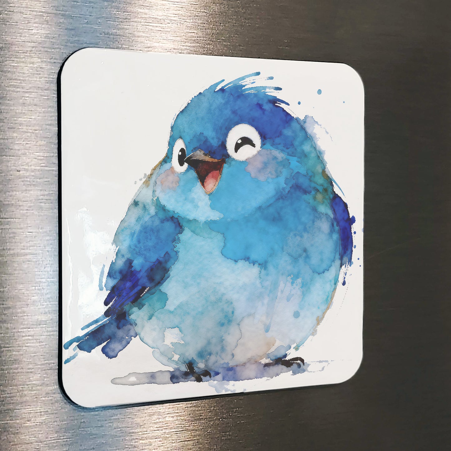 Wink Watercolor-Style Bird Art