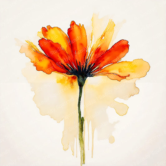 Floral Joy #5 Watercolor Style Art