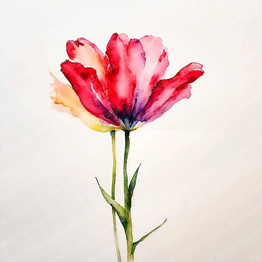 Floral Joy #1 Watercolor Style Art