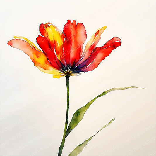 Floral Joy #3 Watercolor Style Art
