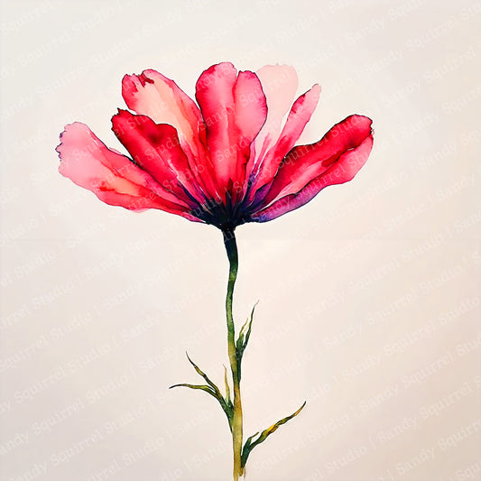 Floral Joy #4 Watercolor Style Art