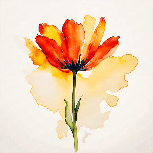 Floral Joy #2 Watercolor Style Art