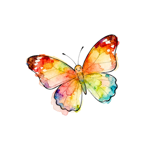 Happy Butterfly Watercolor Style Friendship Art