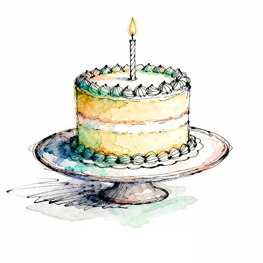 Happy Day Watercolor Style Friendship Birthday Art