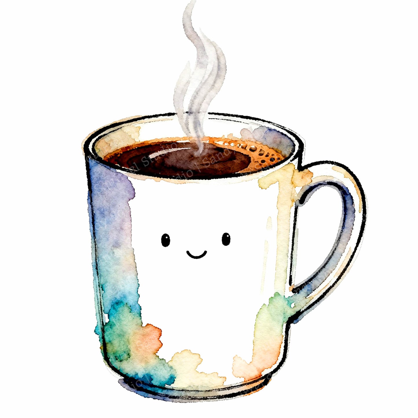 Happy Joe Watercolor Style Friendship Art