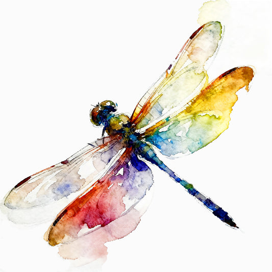 Imperfect Joy Whimsical Watercolor-Style Dragonfly Art