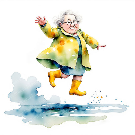 Joy Whimsical Watercolor Style Inspirational Art