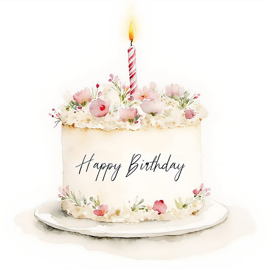 Make A Wish Watercolor Style Birthday Card