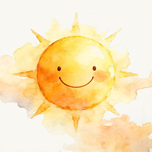 The Best Watercolor Style Happy Sunshine Art