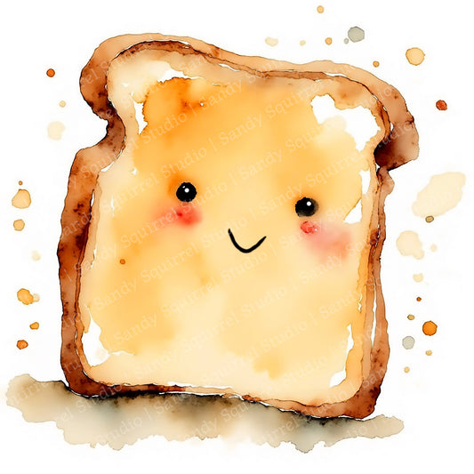 Toast Watercolor Style Thank You Card