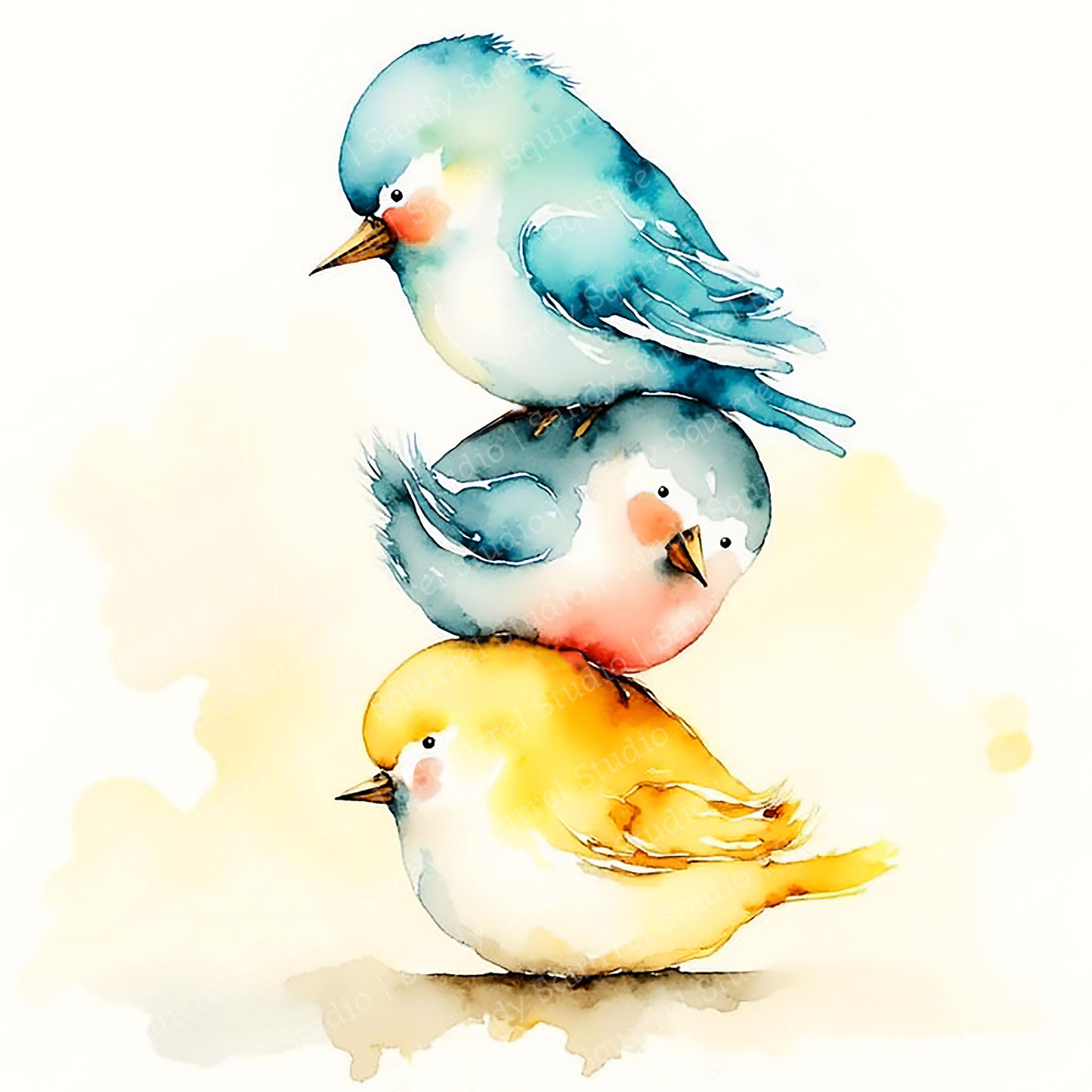 Winging It Watercolor Style Bird Art