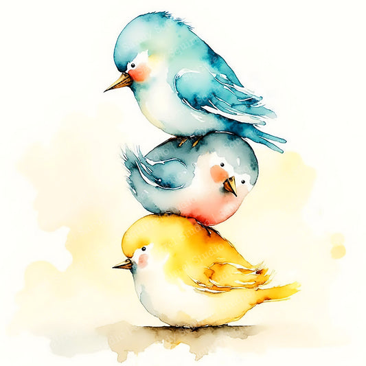 Winging It Watercolor Style Bird Art